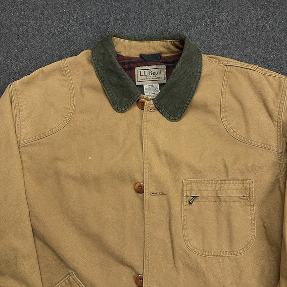 VTG LL Bean Chore Barn Field Coat Men's Size XL Canvas Corduroy Collar 70s USA - Picture 3 of 16